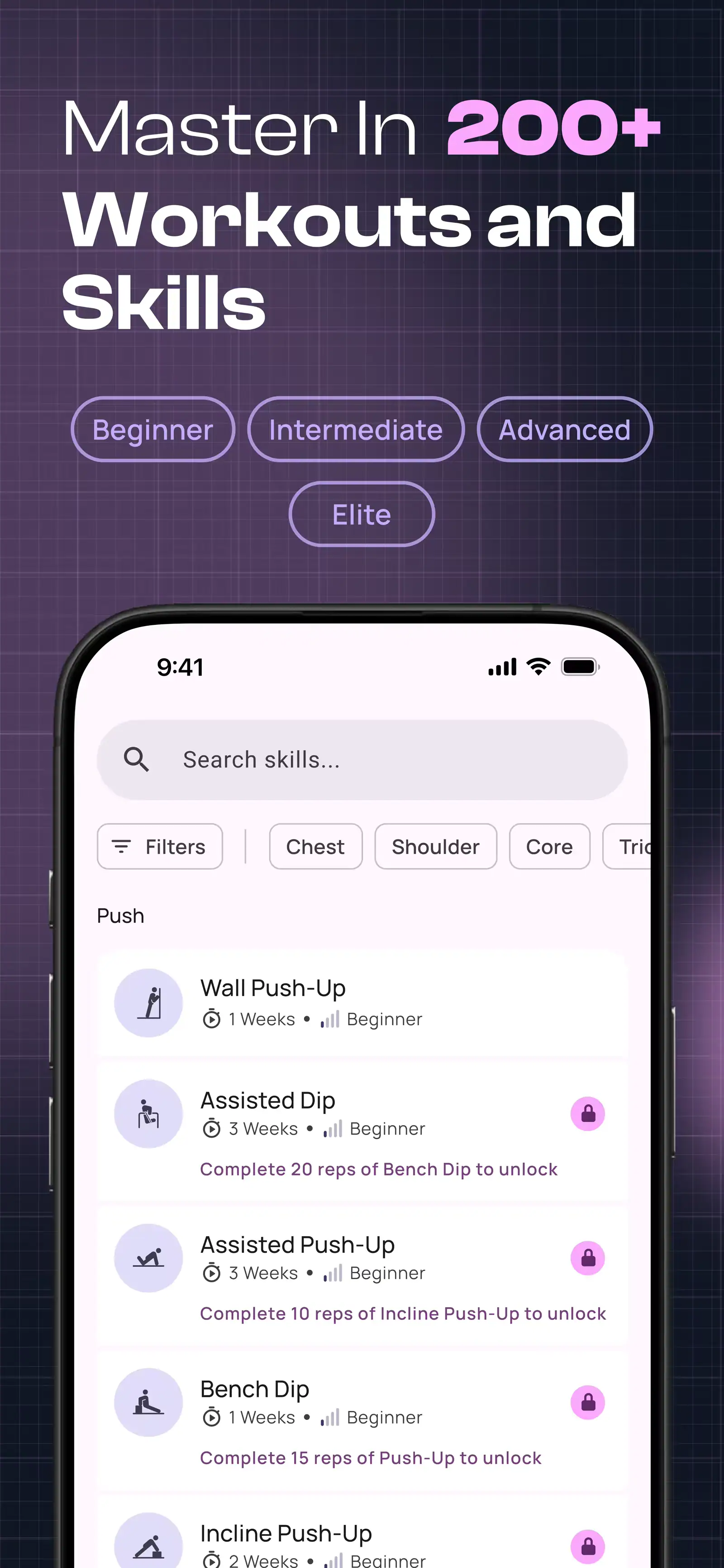 Calistack strength test screen