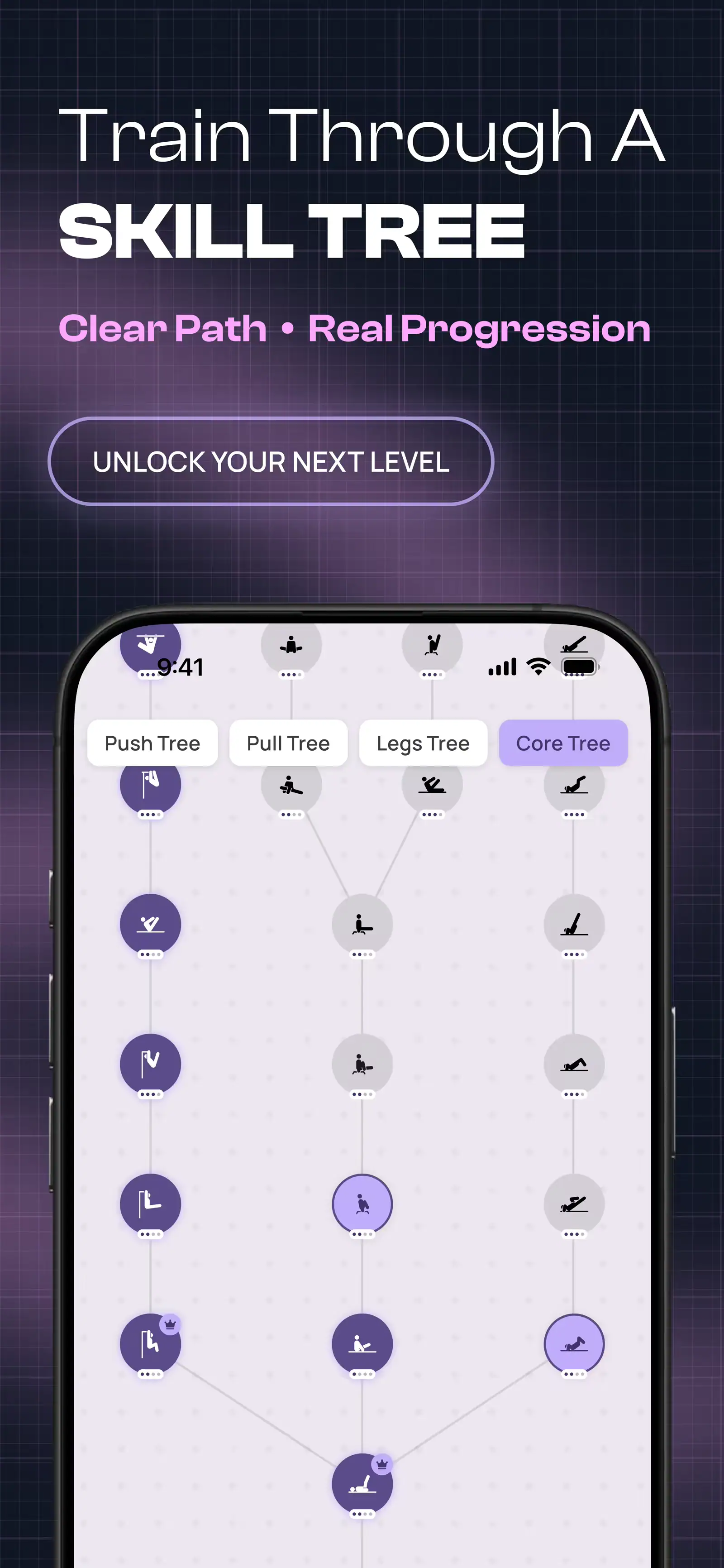 Calistack home screen after strength test